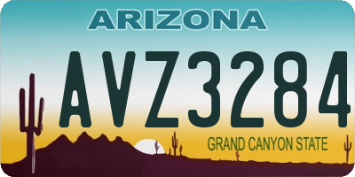 AZ license plate AVZ3284