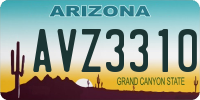 AZ license plate AVZ3310