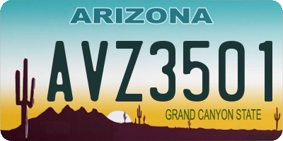 AZ license plate AVZ3501