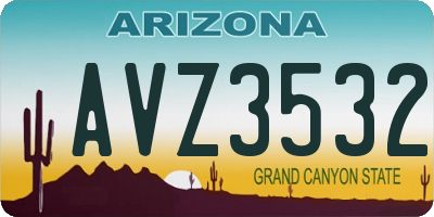 AZ license plate AVZ3532
