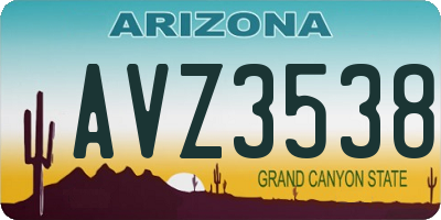 AZ license plate AVZ3538