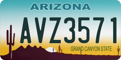 AZ license plate AVZ3571