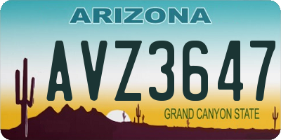 AZ license plate AVZ3647