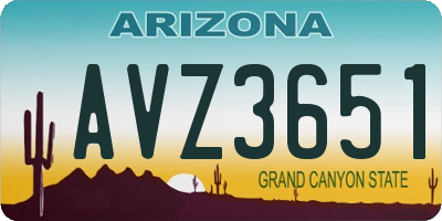 AZ license plate AVZ3651