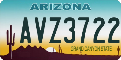 AZ license plate AVZ3722