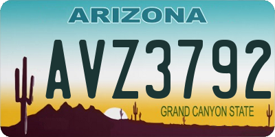 AZ license plate AVZ3792