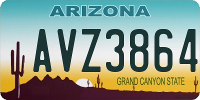AZ license plate AVZ3864