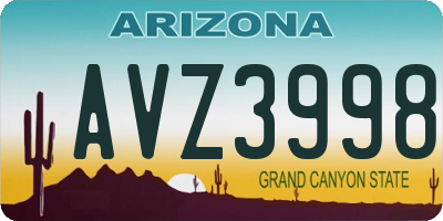 AZ license plate AVZ3998