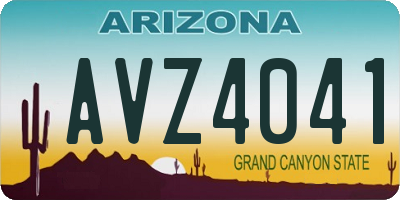AZ license plate AVZ4041