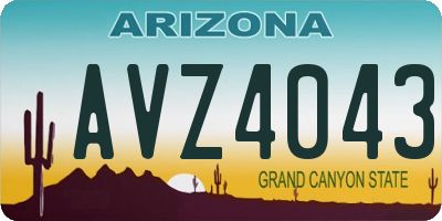 AZ license plate AVZ4043