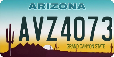 AZ license plate AVZ4073