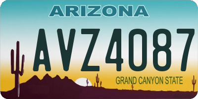 AZ license plate AVZ4087