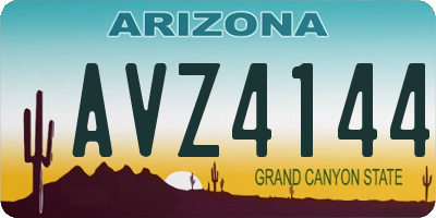 AZ license plate AVZ4144