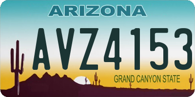 AZ license plate AVZ4153