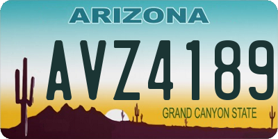 AZ license plate AVZ4189