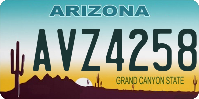AZ license plate AVZ4258