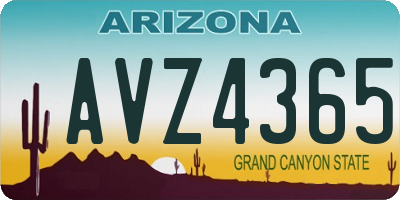 AZ license plate AVZ4365