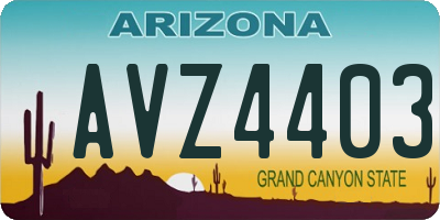 AZ license plate AVZ4403