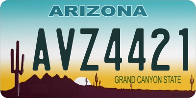 AZ license plate AVZ4421