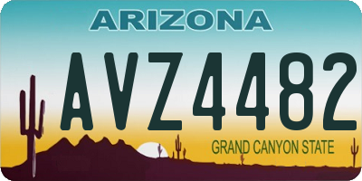 AZ license plate AVZ4482