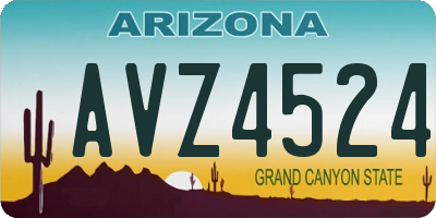 AZ license plate AVZ4524