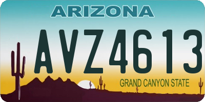 AZ license plate AVZ4613