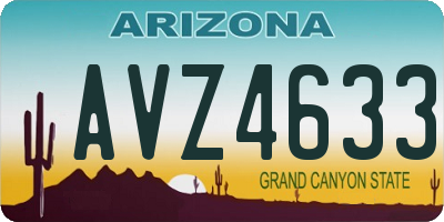 AZ license plate AVZ4633