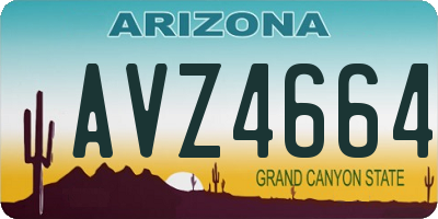 AZ license plate AVZ4664