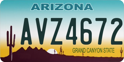 AZ license plate AVZ4672