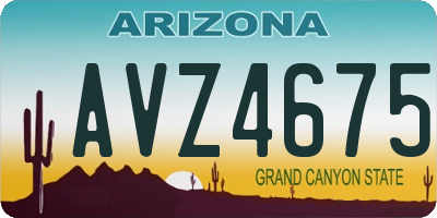 AZ license plate AVZ4675