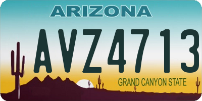 AZ license plate AVZ4713
