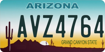 AZ license plate AVZ4764