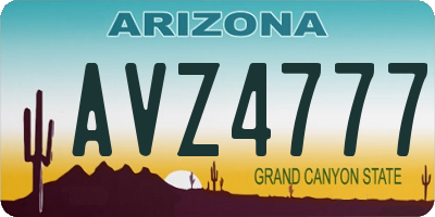 AZ license plate AVZ4777