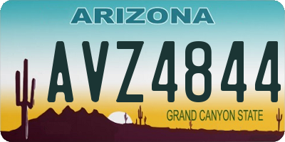 AZ license plate AVZ4844
