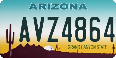 AZ license plate AVZ4864