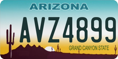AZ license plate AVZ4899