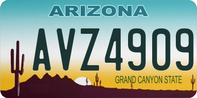 AZ license plate AVZ4909