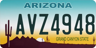 AZ license plate AVZ4948