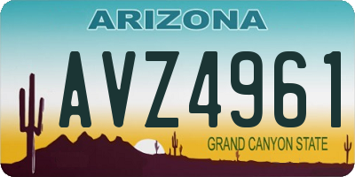 AZ license plate AVZ4961