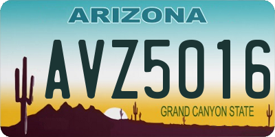 AZ license plate AVZ5016