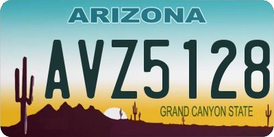 AZ license plate AVZ5128