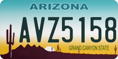 AZ license plate AVZ5158