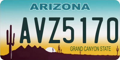 AZ license plate AVZ5170