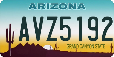 AZ license plate AVZ5192