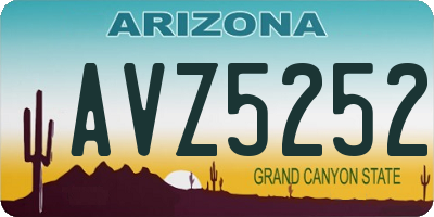 AZ license plate AVZ5252