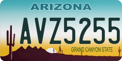 AZ license plate AVZ5255