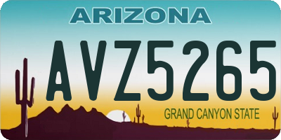 AZ license plate AVZ5265