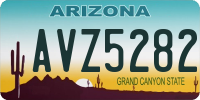 AZ license plate AVZ5282