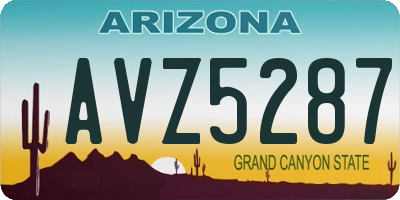AZ license plate AVZ5287