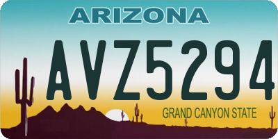 AZ license plate AVZ5294